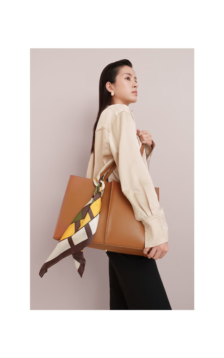 HONGU Leather Handbag, Shoulder Bag And Tote Bag with Large Capacity for Commuting, Women's Scarf Bag, Birthday Gift for Girlfriend 10