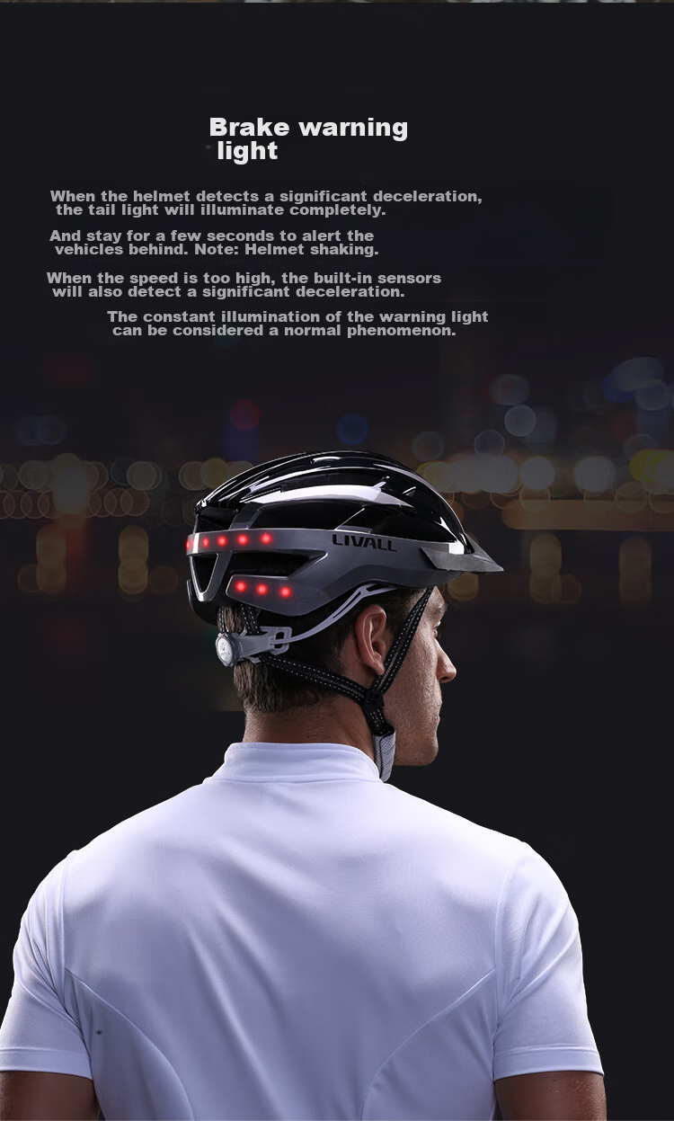 LIVALL Smart Cycling Helmet, Bicycle Safety Helmet for Mountain And Road Bikes, Men's And Women's Equipment with Bluetooth Voice Control, Black 6