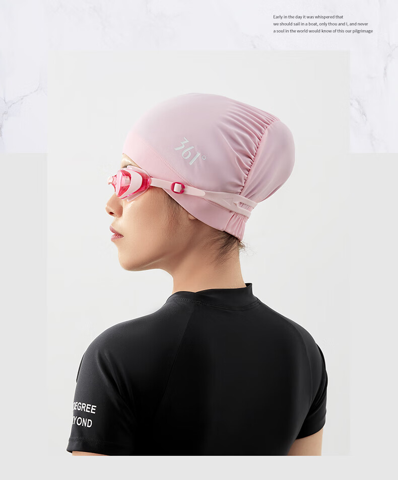 361° Fabric Swim Cap Professional Swimming Cap for Women Long Hair Ear Protection Comfortable Non-Tight Enlarged Head Circumference Fashionable Soft Purple 9