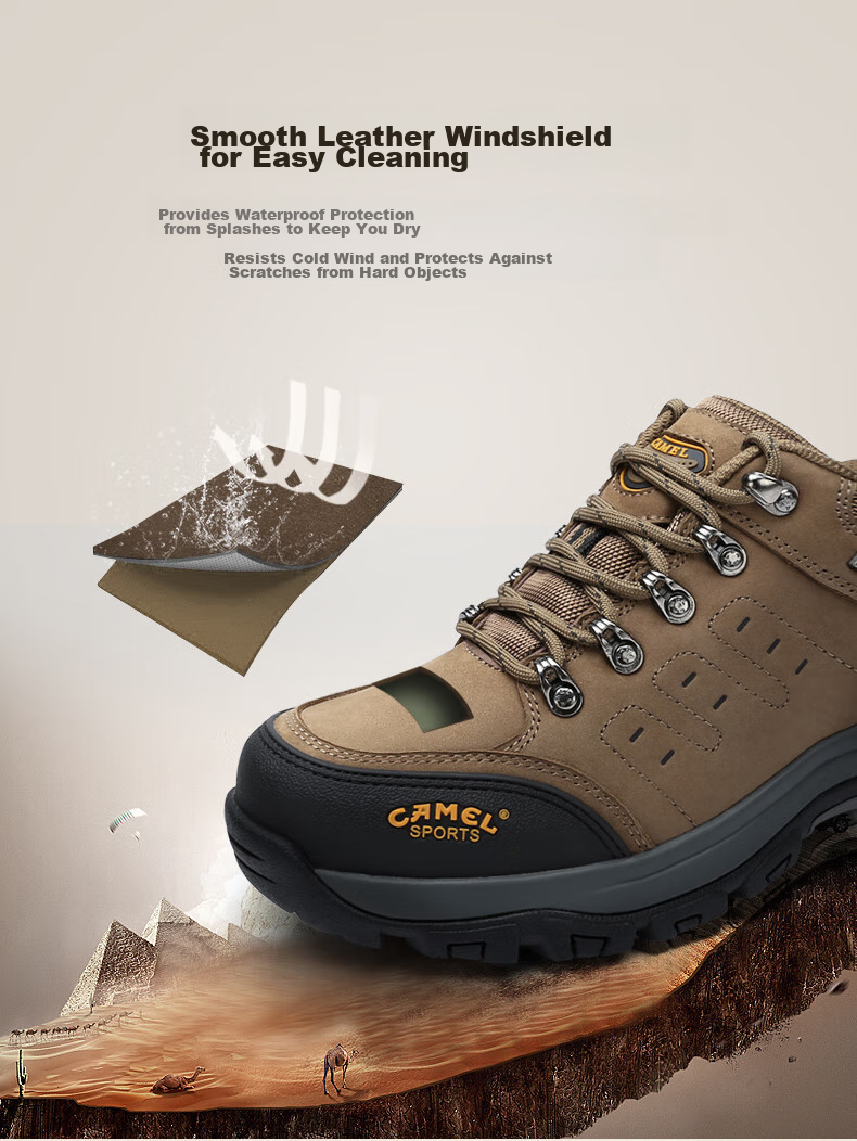 CAMEL Outdoor Hiking Shoes for Men, Leather, Durable, Shock-Absorbing, Casual Sports Shoes for Climbing, Model 6935 6