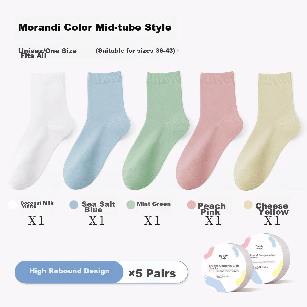 BADIGAO Disposable Socks for Men And Women, Thick Spring And Summer Mid-Calf Socks, Travel Compression Socks for Military Training, Tourism And Business Trips, Portable