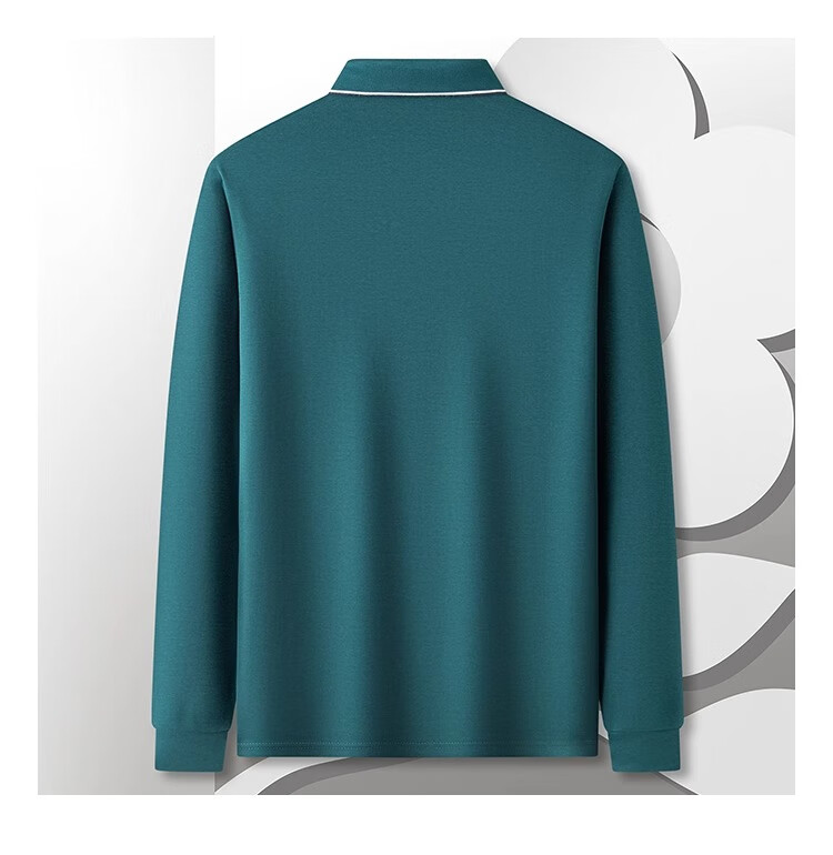 MONTAGUT Men's Long Sleeve Polo Shirt Spring Autumn Cotton Breathable Comfortable T-Shirt Gray Blue M(48) 5