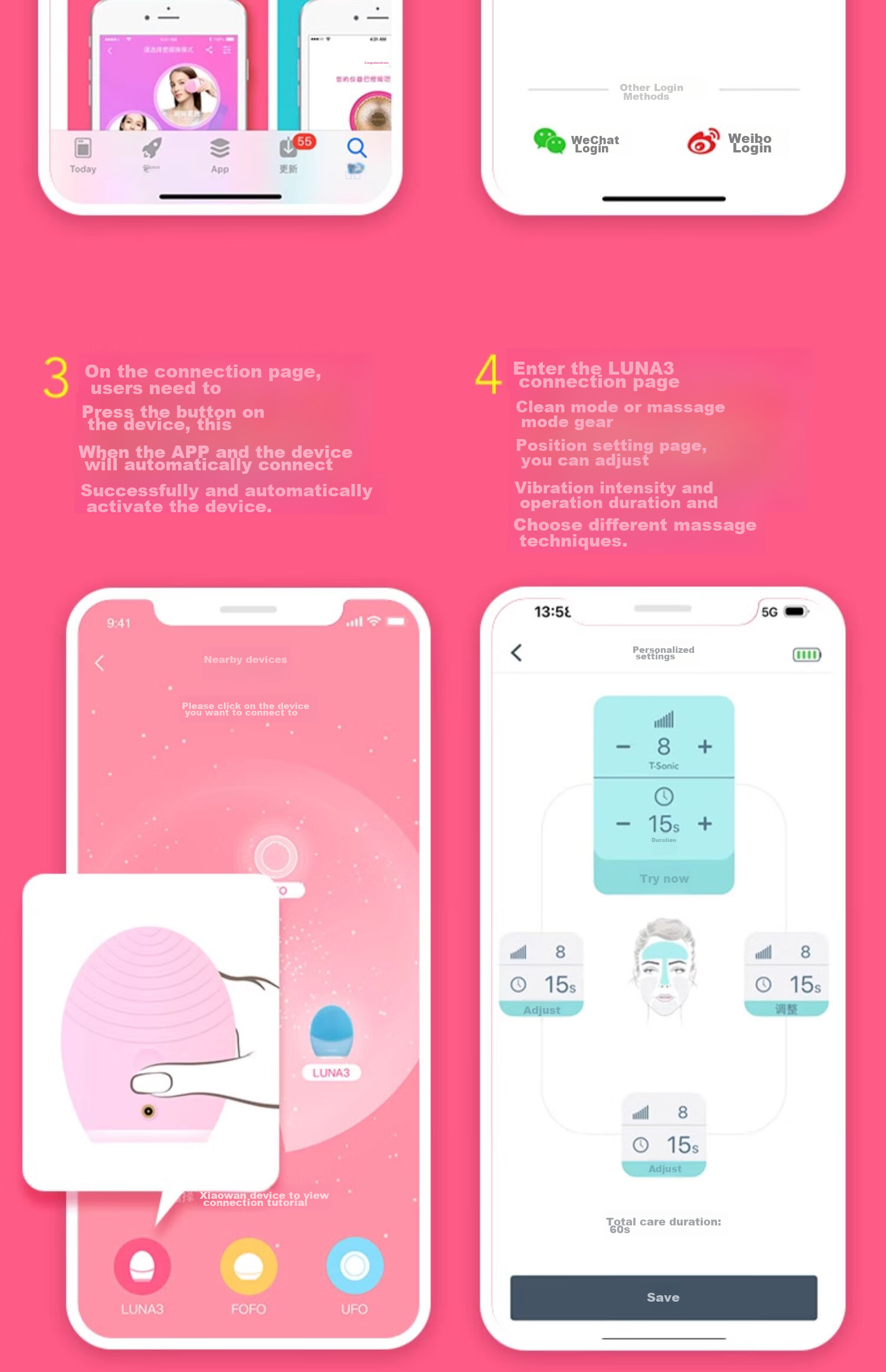 FOREO LUNA 3 Facial Cleansing Brush Blue Electric Pore Cleansing Device Balancing Oil Control Face Cleanser 27