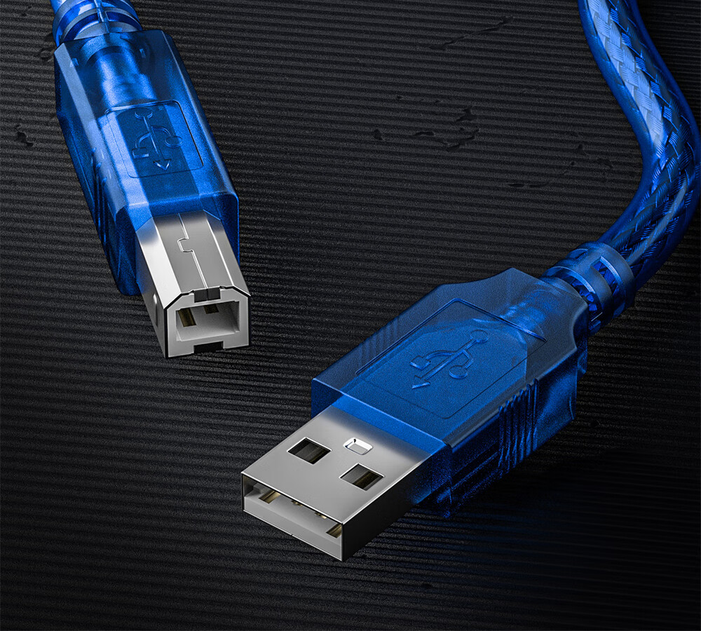 BURLEFRAN Printer Data Cable USB3.0AM/BM Square Connector High-Speed Printing Cable Universal for HP Canon Epson Printer Connection Blue 3 Meters 9