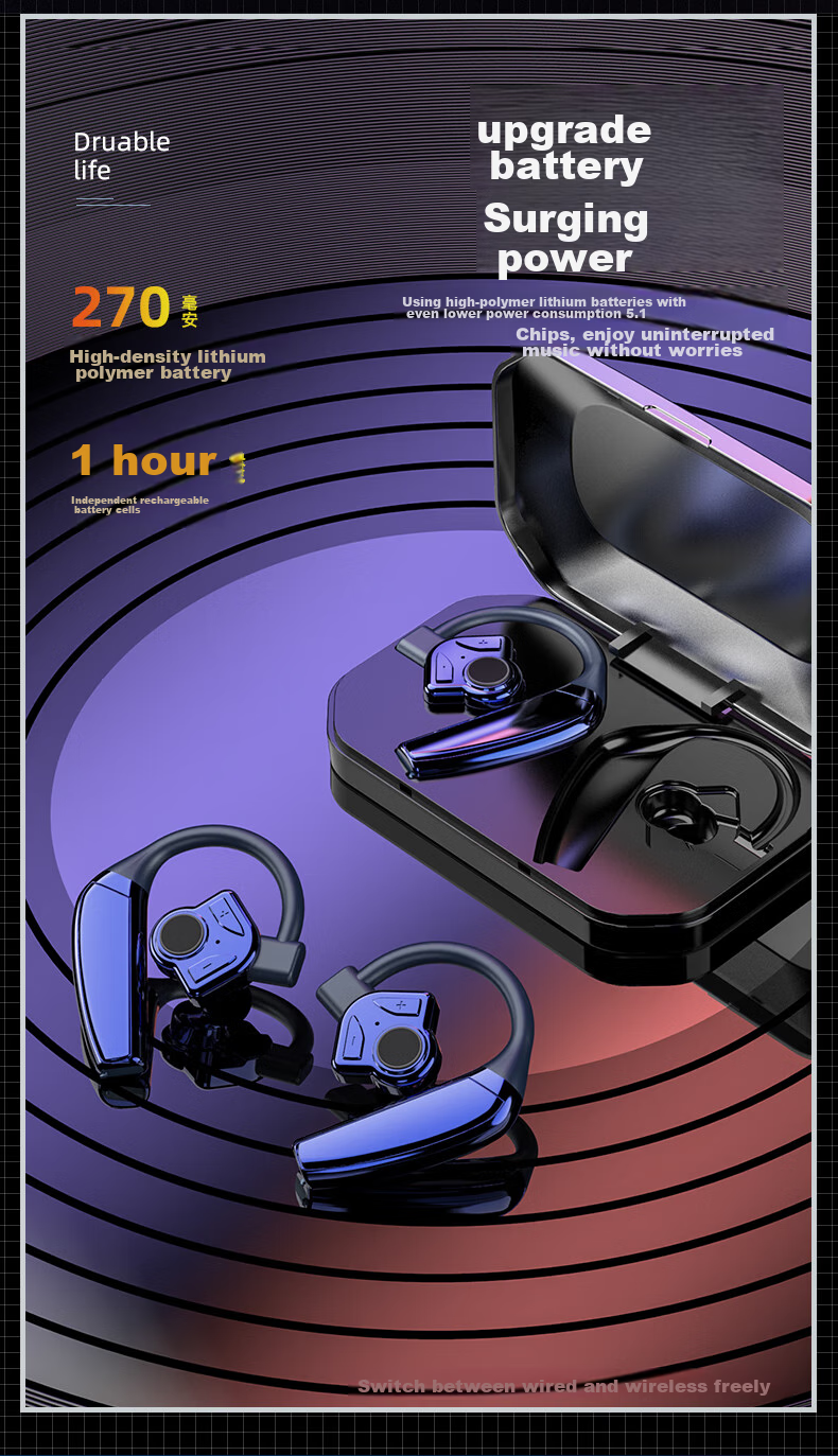 Guiyin B1 New Wireless Bluetooth Earphones, Dual-Ear Version, Ultra-Long Battery Life, for Sports Running Driving Music Listening, Over-Ear Style, Active Noise Cancellation, Compatible with Huawei, OPPO, Apple, Vivo 4