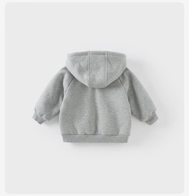 DAVE & BELLA Kids Autumn Jacket Fleece Lined Casual Hoodie for Boys and Girls Baby Hooded Clothing 7