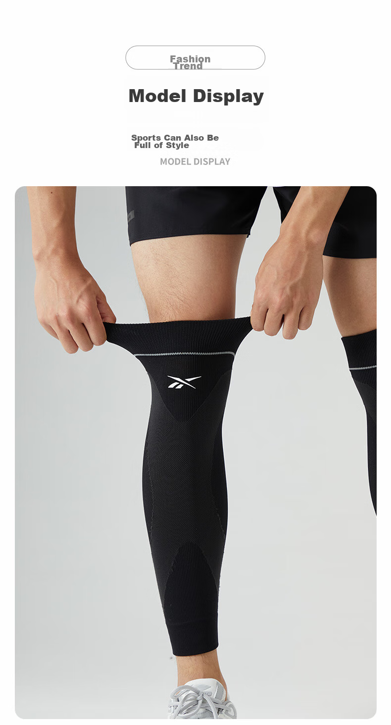 Reebok Shin Guard for Men And Women, Sports Leg Protector, Running Knee Brace, Basketball And Soccer Compression Sleeve, Cycling Equipment 16