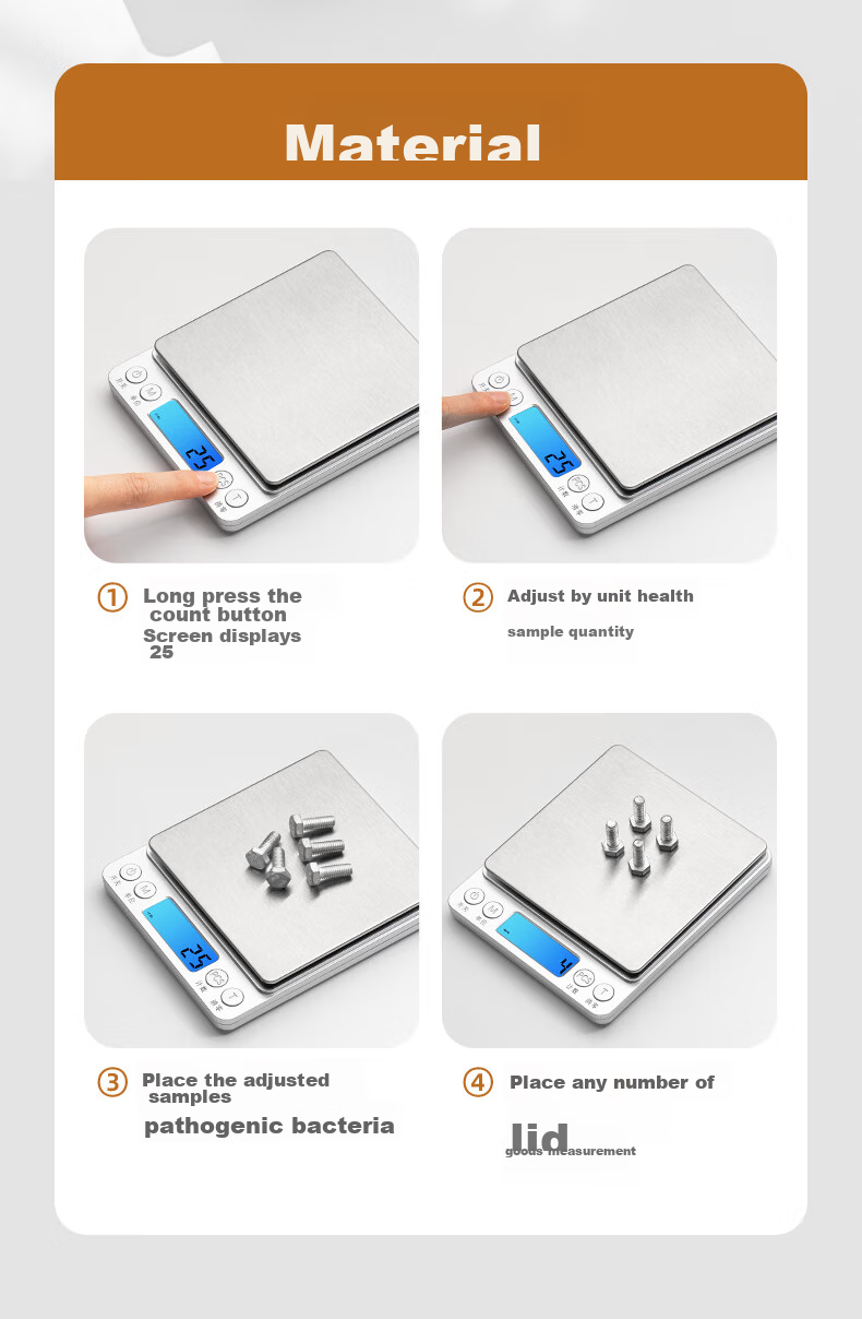 Meilen Electronic Kitchen Scale, Small High-Precision Baking Scale, Gram Weighing Food Scale, Stainless Steel Surface, 0.1g 13