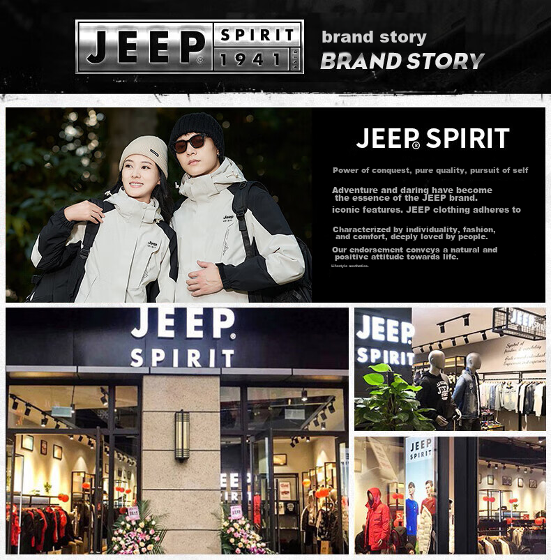 JEEP SPIRIT Windbreaker Jacket for Men And Women, Spring And Autumn Outerwear, Outdoor Windproof Coat, Warm Windbreaker 1