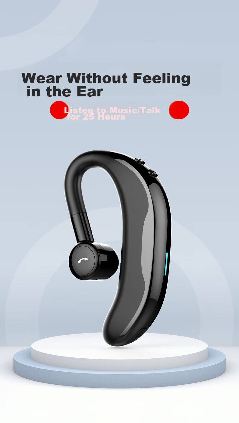 Masentek F610 Wireless Bluetooth Headphones, Single-Ear Non-In Ear-Hook Style Headset, Sports Car Audio Long-Lasting Battery Life, Compatible with Apple Huawei Xiaomi Honor Phones And Computers 1