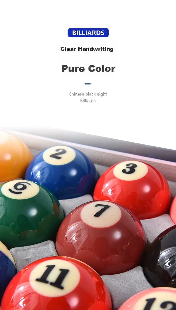 WEISHIDUN 4A Billiard Balls, Black Eight-Style Pool Balls, Standard Pool Table Accessories, Sixteen Colors, 57mm Crystal Balls 4