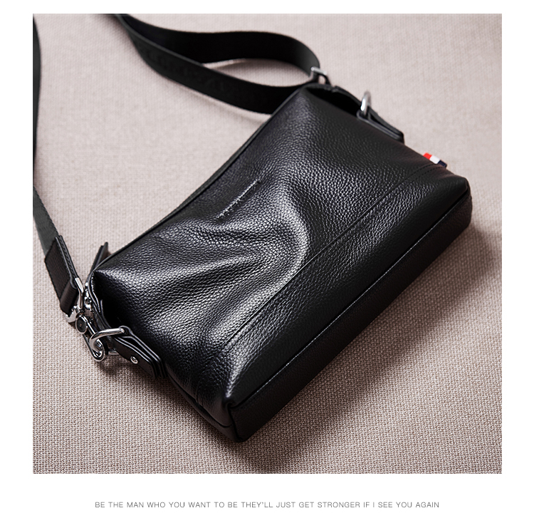 BOSTANTEN Shoulder Crossbody Bag for Men, Business Small Square Bag, Top-Grain Leather Horizontal Style Trendy Mini Backpack Messenger Bag 11