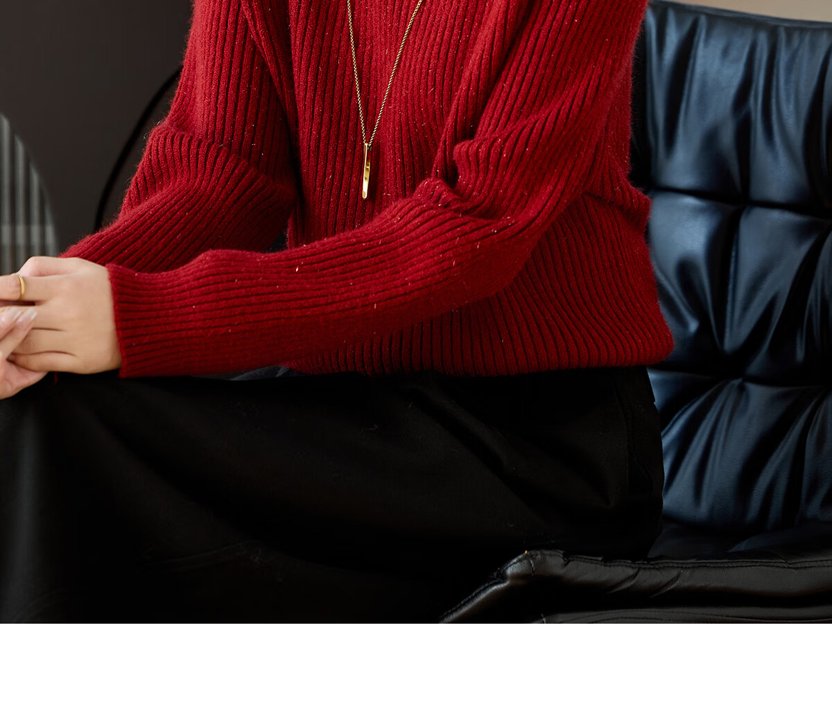 She Enjoy Christmas Round Neck Knit Sweater Women's Party Red Sweater Women's Color Dot Design Knit Top T53Z096 25
