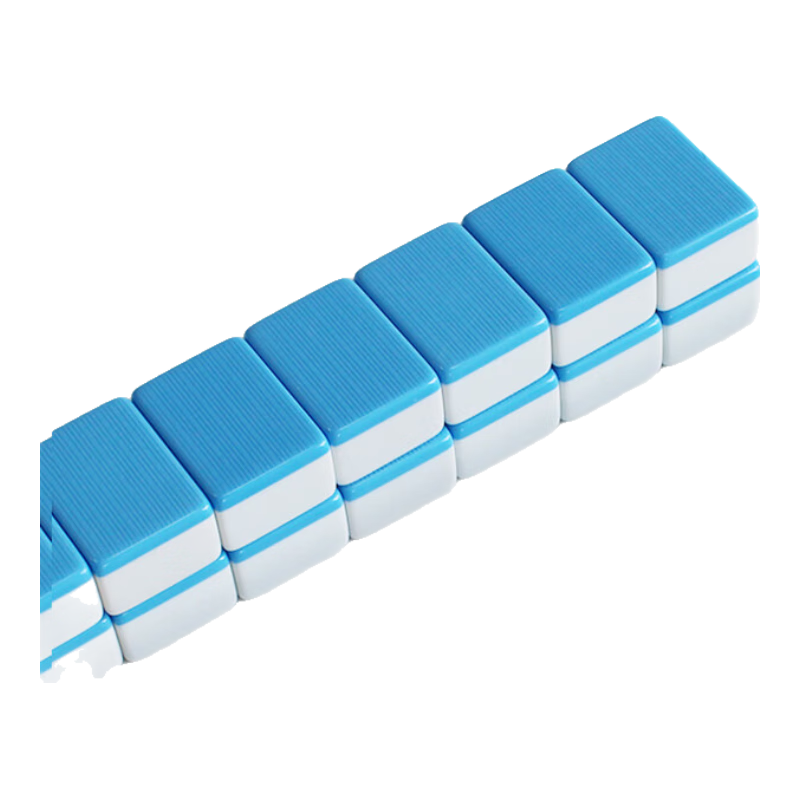 Longyu Home Mahjong Tiles Hand-Rubbed Large Size 46mm Sky Blue, Mahjong Suitable for Nationwide Use, Tablecloth Included