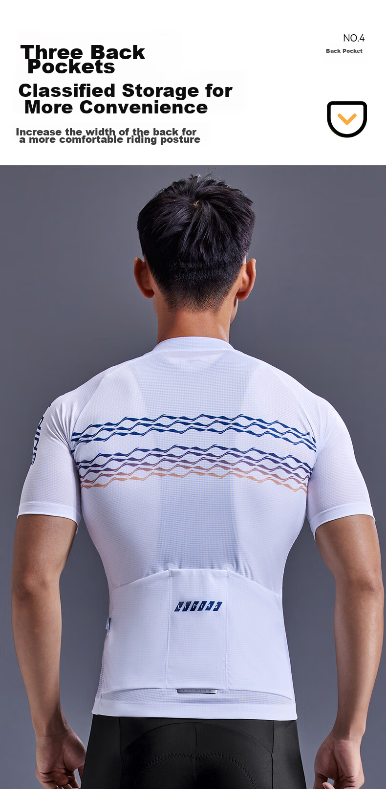 Li-Ning Bicycle Cycling Jersey for Men, Short-Sleeve Top, Spring And Summer Quick-Dry Breathable Sweat-Wicking, for Road Bikes And Mountain Bikes, Cycling Wear 7