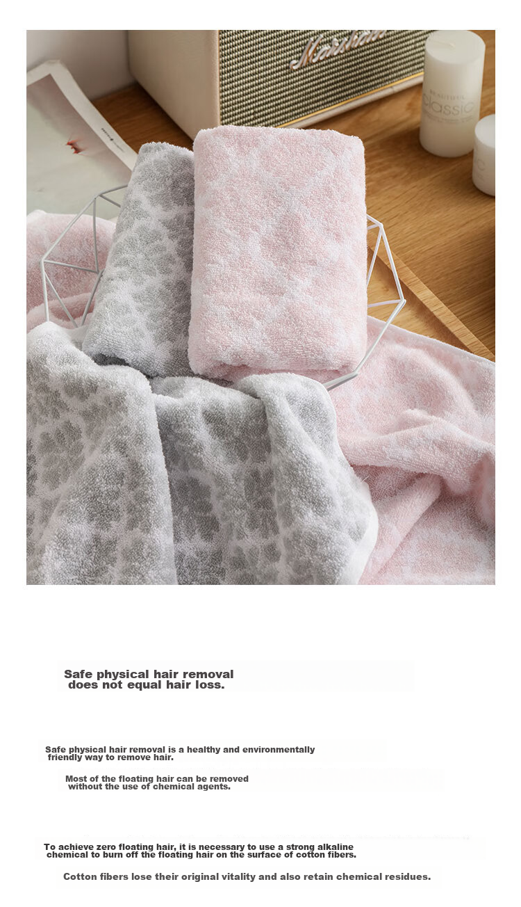 UCHINO Love Letter Towel, Twisted Jacquard Pure Cotton Soft Absorbent Face Towel for Home Use, Adult Couple Towel, 2-Pack Pink + Gray 10