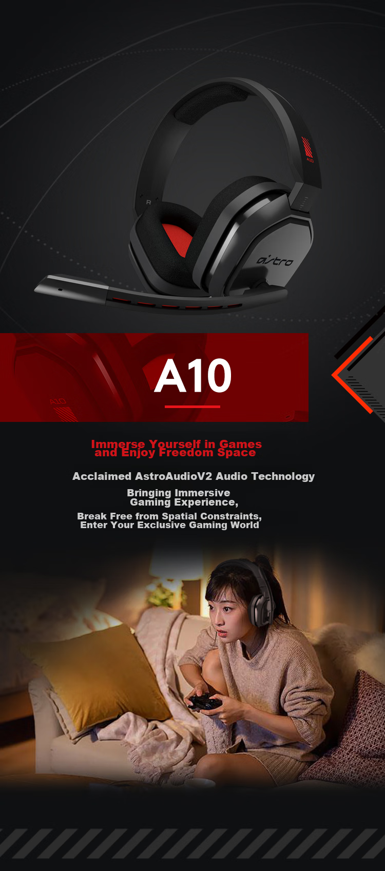 G Astro A10 Upgraded Version, Over-Ear Computer Gaming Headset, Stereo E-Sports Headphones with Noise Cancellation, PS5 PUBG Headset, Mechanical Gray - Compatible with Delta Actio 1