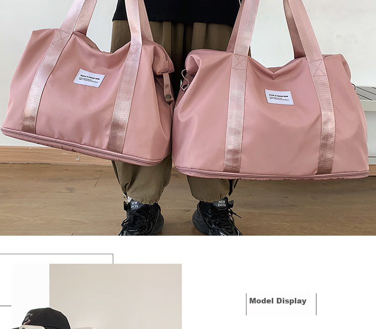 Lehuolvxing Travel Bag for Men, Handheld Large Capacity Luggage Bag, Portable with Handle, Suitable for Short Trips, Carry-On, Simple Storage Bag 4