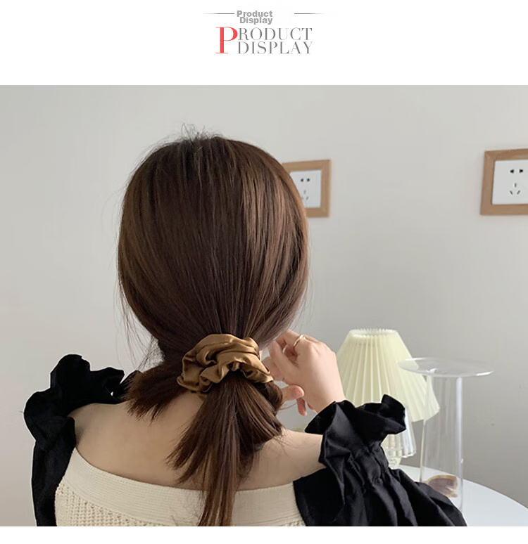 CHIMERA 3-Piece Hair Ties, Satin Large Intestine Hair Bands, Simple Rubber Bands for Bun Hairstyle, Hair Elastics, Hair Accessories, Women's Mid-Autumn Festival Gift 4