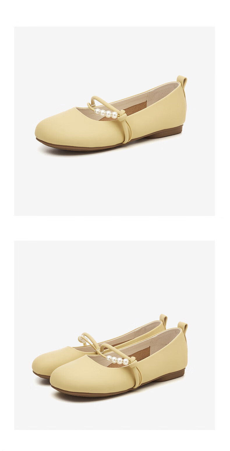 DAPHNE Gentle Fairy-Style Flats for Women, Soft Sole Mary Jane Shoes, Evening Shoes for Women 4623101127 Beige 34 15
