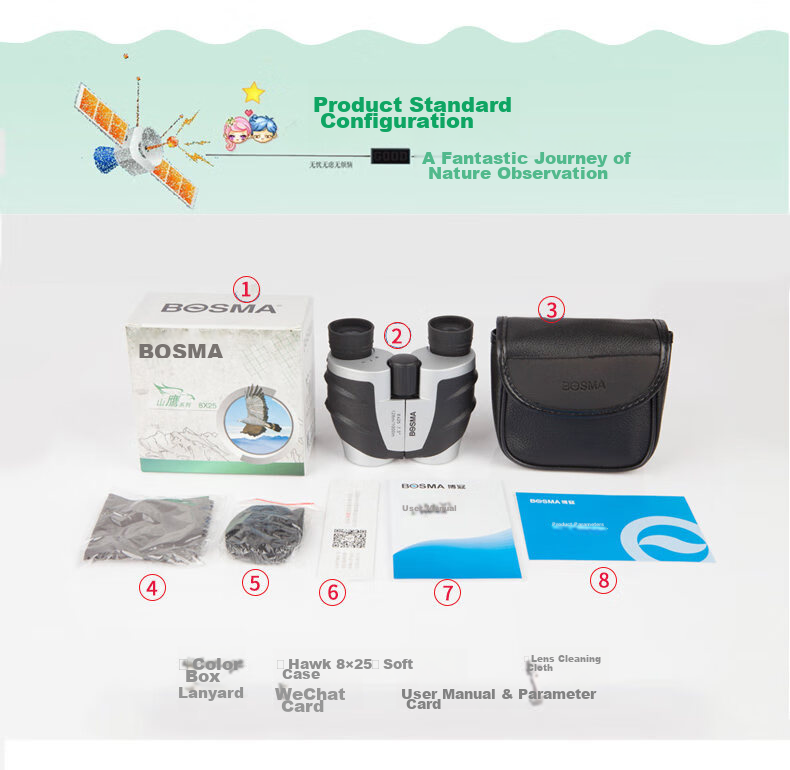 BOSMA Mountain Eagle 8x25 Binoculars, Anti-Paul Telescope for Concerts And Theater Viewing, High Magnification, High Definition, Portable for Children And Smartphones 19