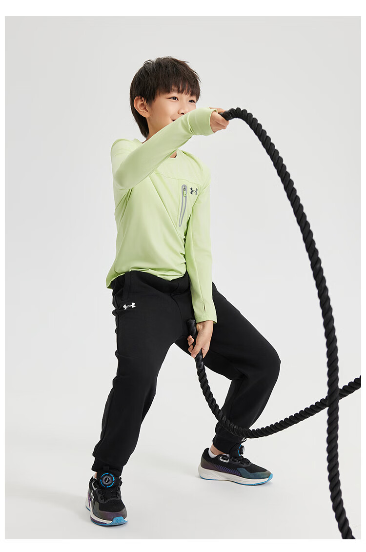 Under Armour Boys And Girls Sports Pants, Loose-Fitting Knit Casual Joggers for Older Childre 2