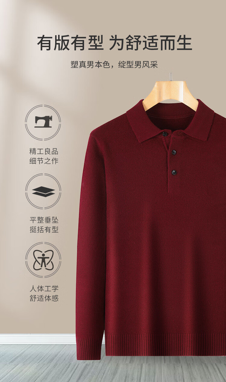 Antonio 600g Heavyweight Thickened 100% Wool Sweater Business Casual Men's Polo Shirt Autumn Winter Thick Knitwear 1