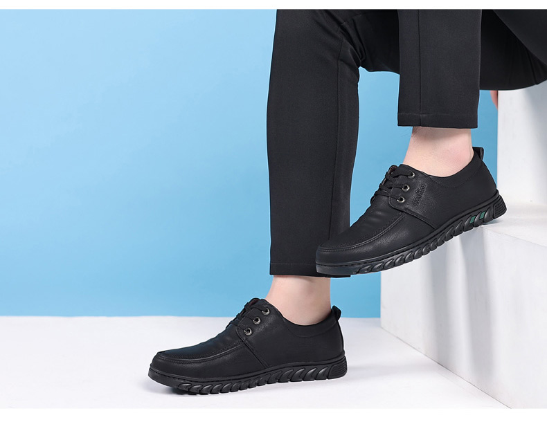CARTELO Casual Leather Shoes for Men, Soft-Soled Comfortable Driving Shoes, Stylish Business Casual Shoes, 30963 Black, Size 41 13