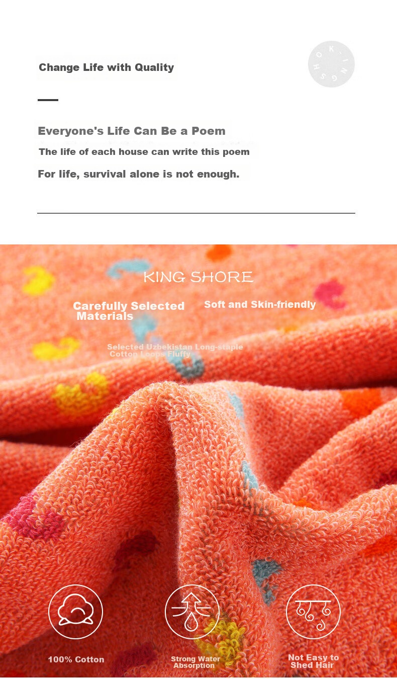 KING SHORE Cotton Face Towels, Absorbent Soft Thickened Sports Face Towels, Pack of 3, 78*36cm, 110g/piece 1