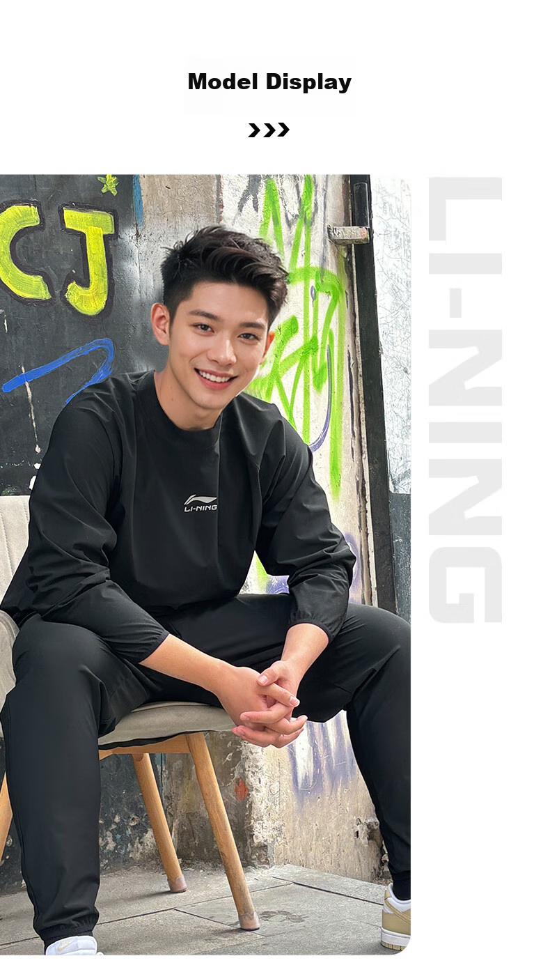 Li-Ning Sweat Suit Running Sports Set for Men, Fitness Professional Sweat-Inducing Weight Loss, Athlete Pre-Competition Weight Reduction Training Suit 11