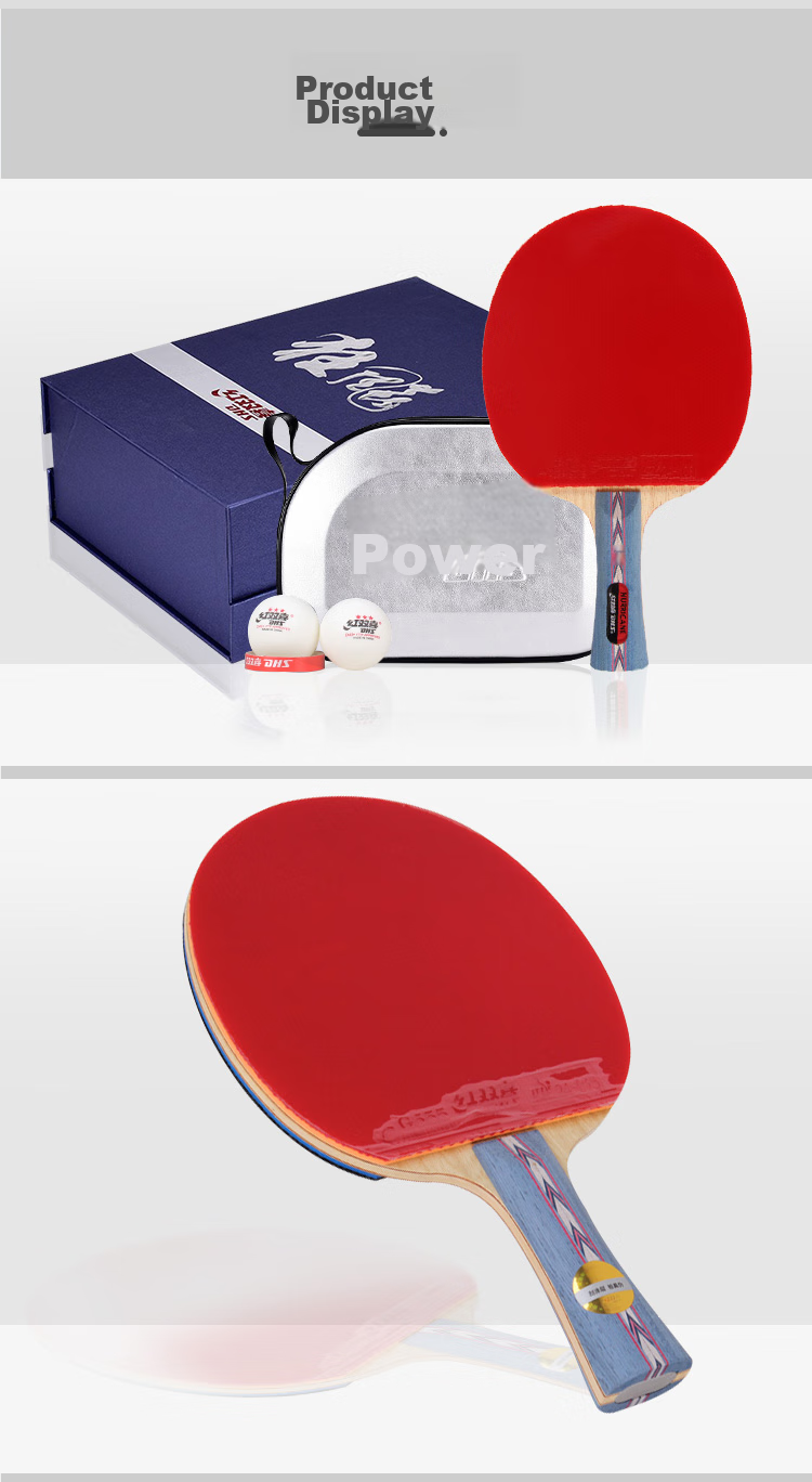 DHS Kuangbiao Gift Box Table Tennis Racket, Penhold Grip No.2, Rosewood Surface, Blue Sponge, Double-Sided Reverse Rubber Table Tennis Paddle 8