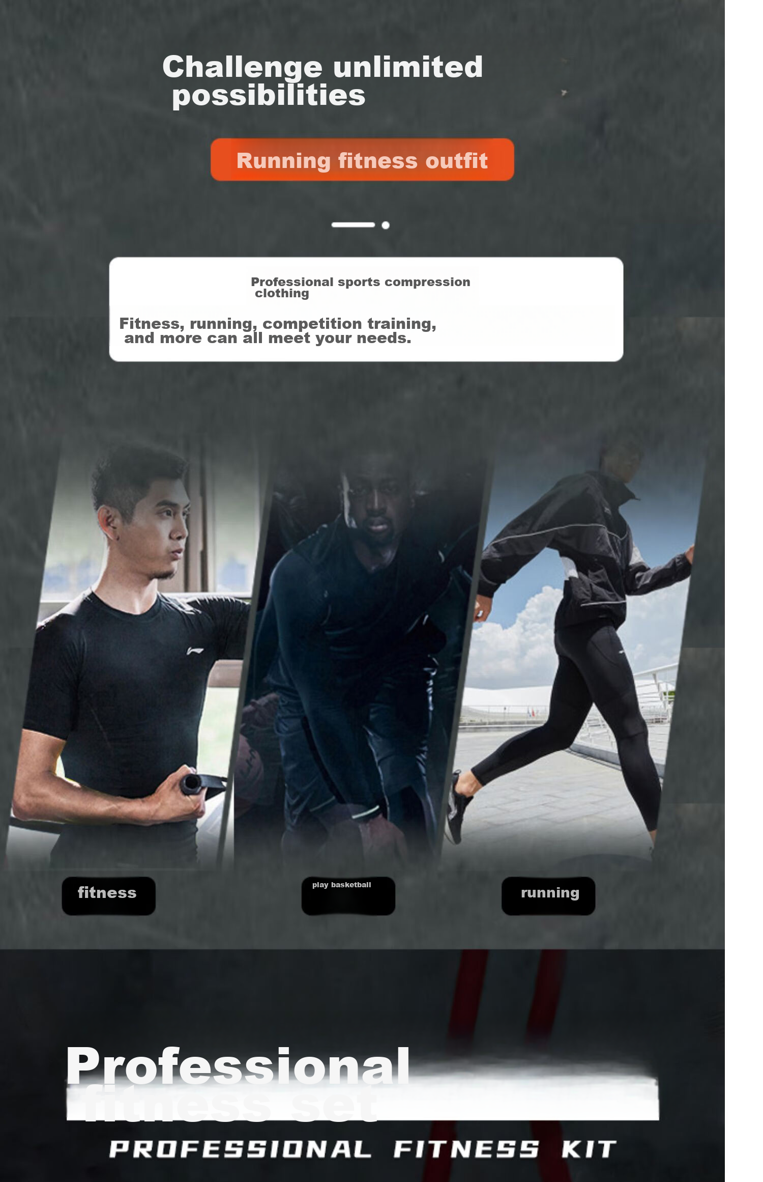 Li-Ning Quick-Dry Shirt for Men, Sports Fitness Wear, Basketball Football Training Suit, Running Compression Top, Long-Sleeve Athletic Top 2