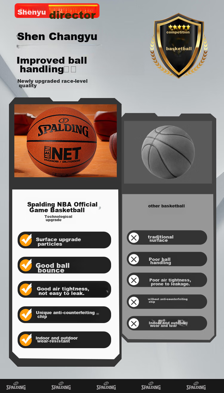 SPALDING SPALDING Rose Gold Classic Series Moisture-Absorbing PU Adult Size 7 Basketball 77-870Y 4