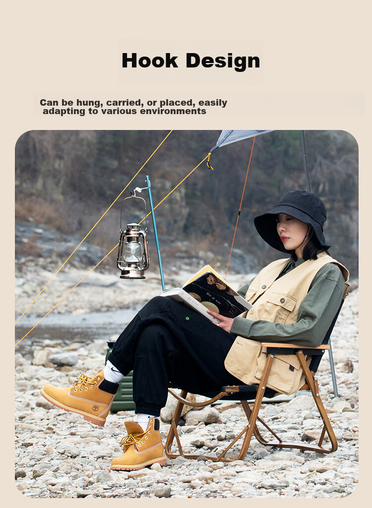WhitePeak Outdoor Camping Light, Retro Lantern with Handle, Two-Level Adjustable Hanging Lamp, Battery-Powered, Random Color 3