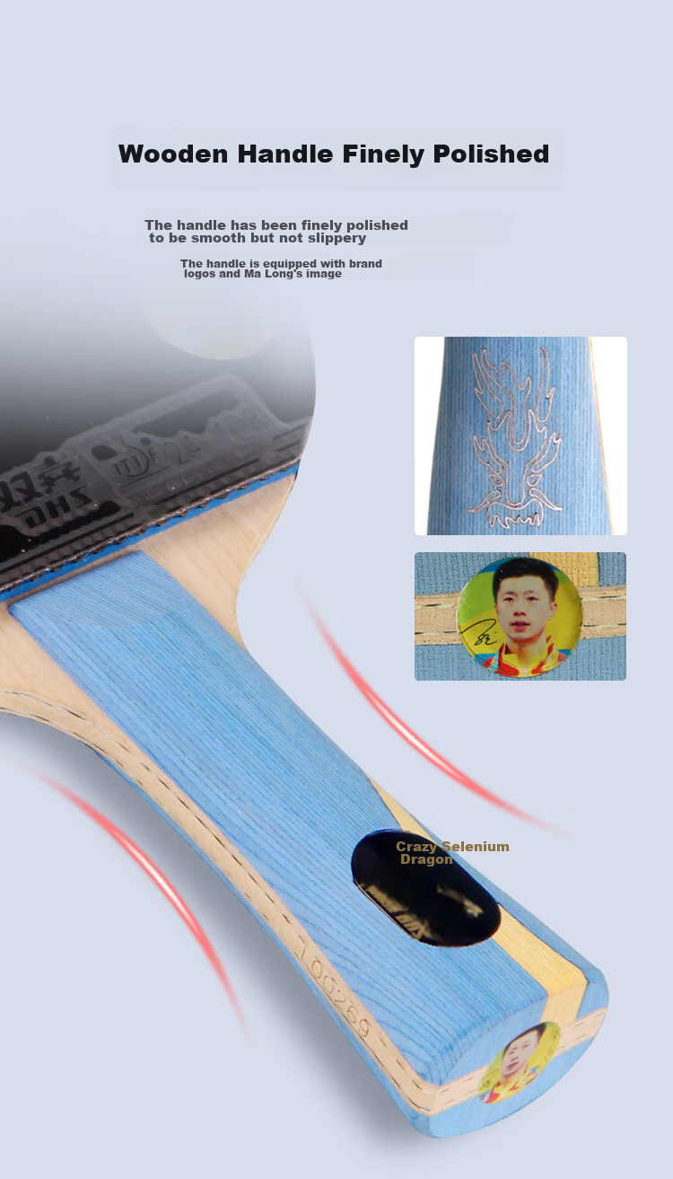 DHS Kuangbiaowang Baseplate Wang Liqin Same Configuration Table Tennis Racket, Penhold Grip, Single Racket, Birthday And Mid-Autumn Festival Gift 4