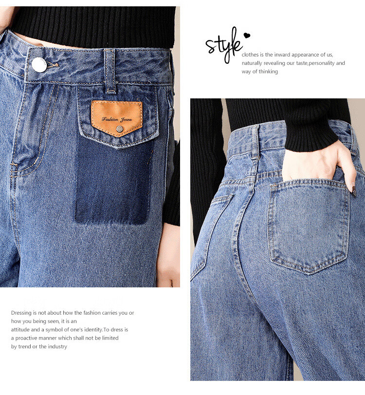 Jeanswest Women's Summer 2026 Thin High-Waist Wide-Leg Capri Denim Shorts Retro Blue M 14