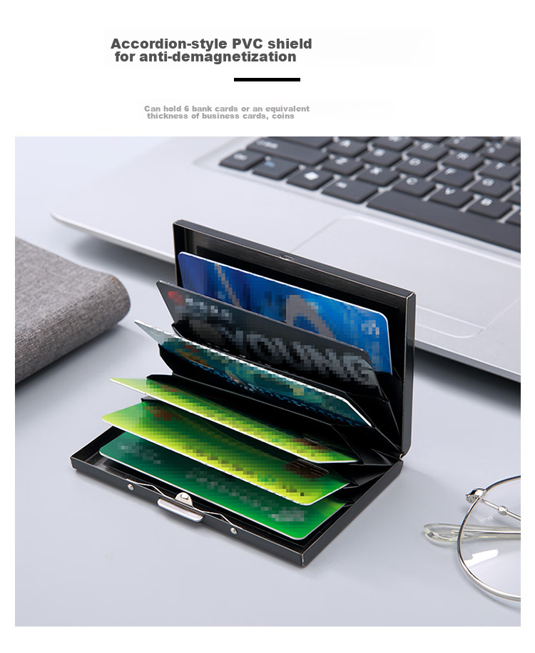 V.NINE Card Holder, Anti-Theft Wallet, Anti-Magnetic Money Clip, Business Card Holder, Small Card Case, Birthday Gift for Boyfriend Or Husband 4