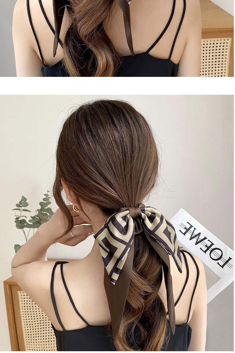 Xiangwan Hair Tie, Bow Hairband, Ribbon Hair Tie, Women's Hair Accessory, Butterfly Knot, Large Hair Tie, Elegant Ponytail Holder, Women's Hair Flower 10