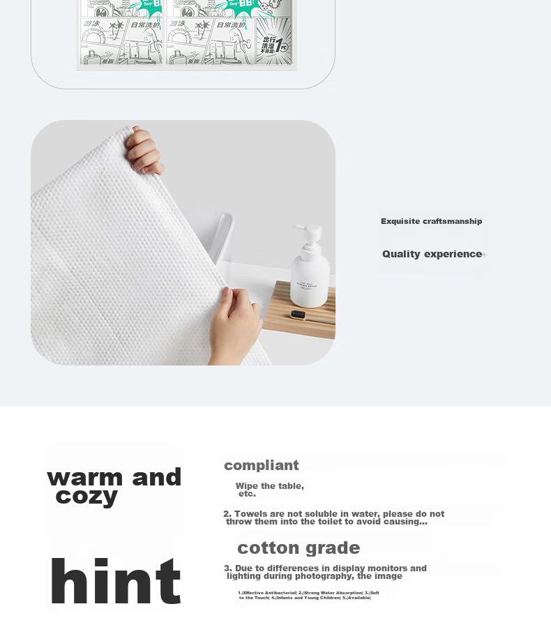 Grace Disposable Compressed Bath Towels, Hotel-Grade Thick And Large, Portable for Business Trips And Travel, Face Towels for Men And Women, 4-Pack 14