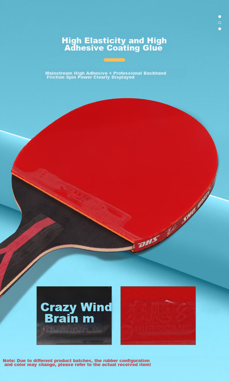DHS Kuangbiao Eight-Star Table Tennis Paddle, Straight Handle, Competition-Grade Finished Product, Fangtan H8006, Ball Included 3