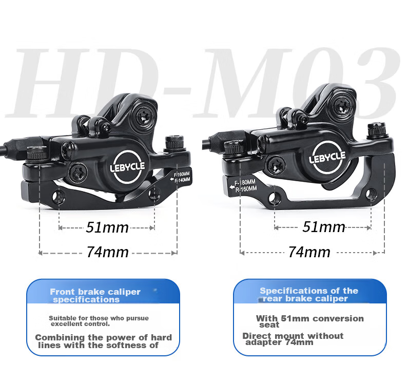 LEBYCLE Mountain Bike Oil Disc Brake, Hydraulic Disc Brake Pads, Universal Brake Kit 7