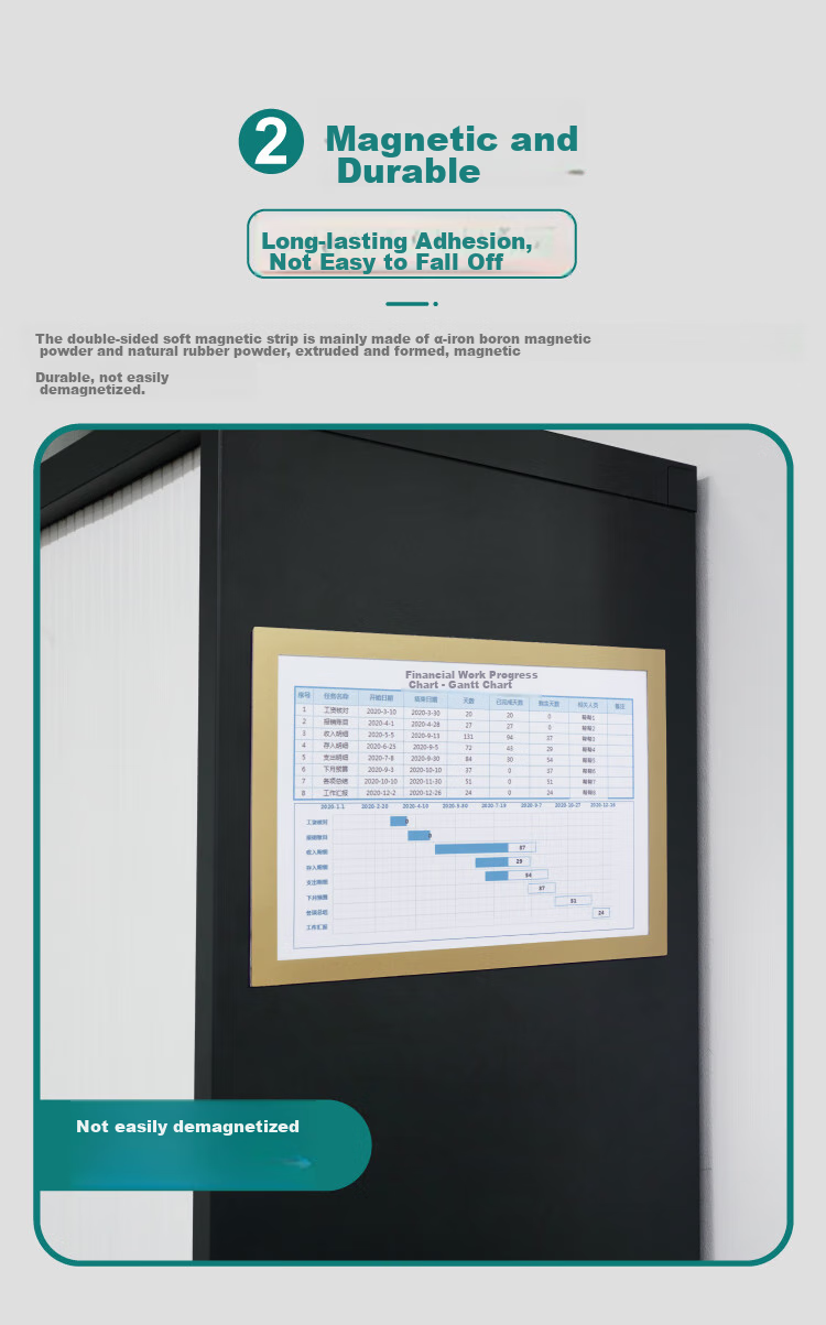 Polar Bear A4 Magnetic Display Sticker, Business License Copy Protective Sleeve Document Frame, Bulletin Board Notice Sticker, Office Supplies Magnetic Sticker, Gold, 1 Piece, 9112G1 10