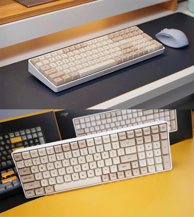 Aigo AG98 Customizable Keyboard Mechanical Gaming And Office Keyboard RGB Backlit Full Hot-Swappable Tri-Mode Gasket Structure Interstellar Journey - Kaiva Ice Cream Pro 5