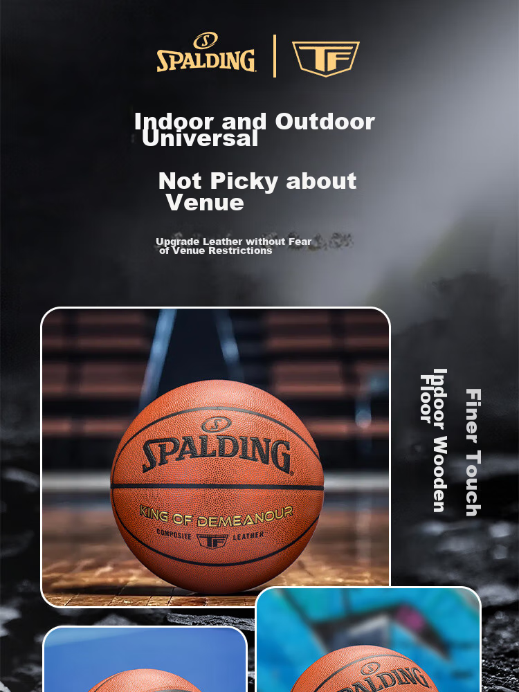 SPALDING Basketball TF Series Size 5 PU Children's Youth Competition Indoor And Outdoor Dual-Use Wear-Resistant Ball 77-176Y5 15