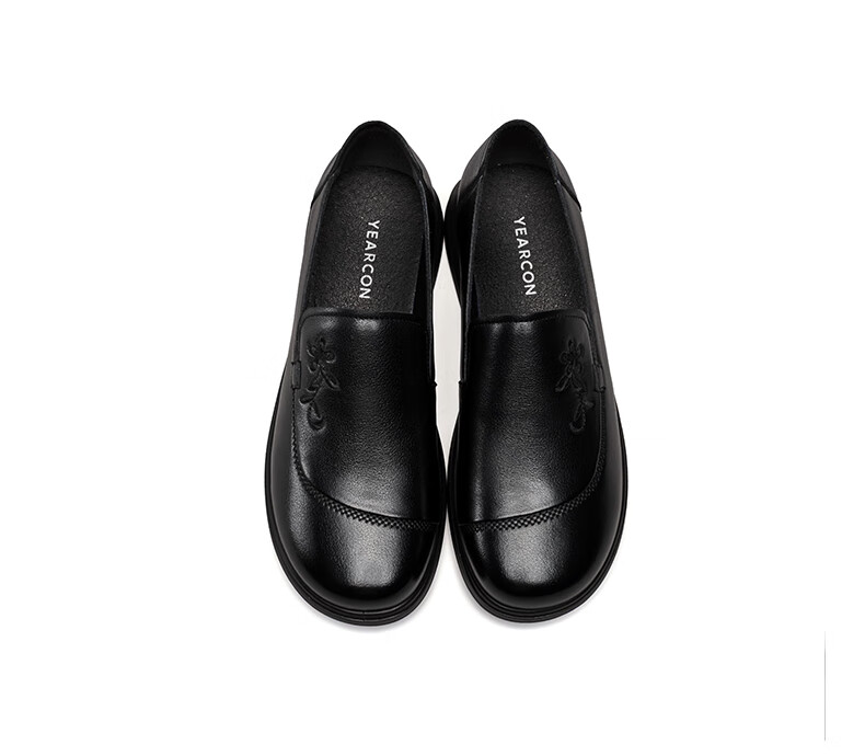 Eierkang Middle-aged and Elderly Women's Soft Sole Leather Shoes 16882W Off-white Size 39 13