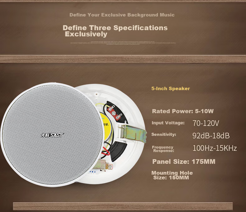 SAST 6-Inch Constant Voltage Ceiling Speaker, Recessed Ceiling Background Music System, Embedded Public Address Speaker for Shopping Malls And Stores TH1-6 4