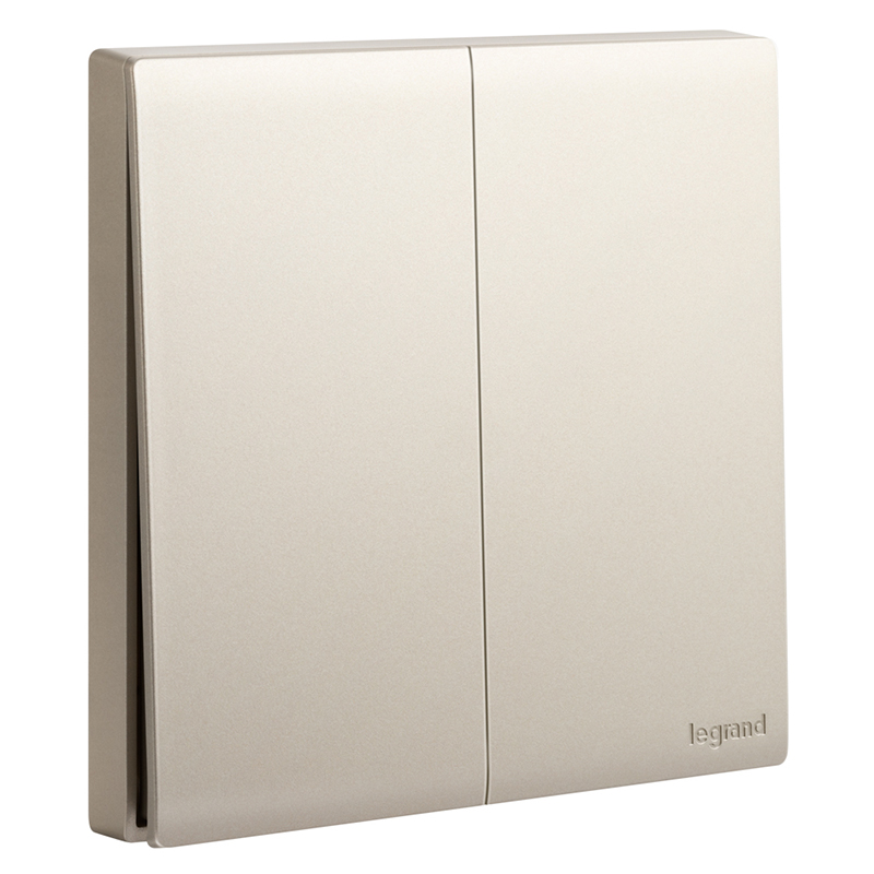 LEGRAND Switch Socket Panel, Jianyue Series Pink Platinum Color, 86-Type Wall Socket, Two-Gang Double Control Switch