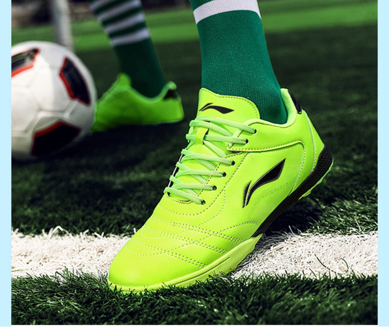 Li-Ning Soccer Shoes, TF Turf Cleats, for Men, Women, Adults, Children, Teenagers, Professional Training Shoes, Middle School Entrance Exam, Summer Breathable Cleats 21