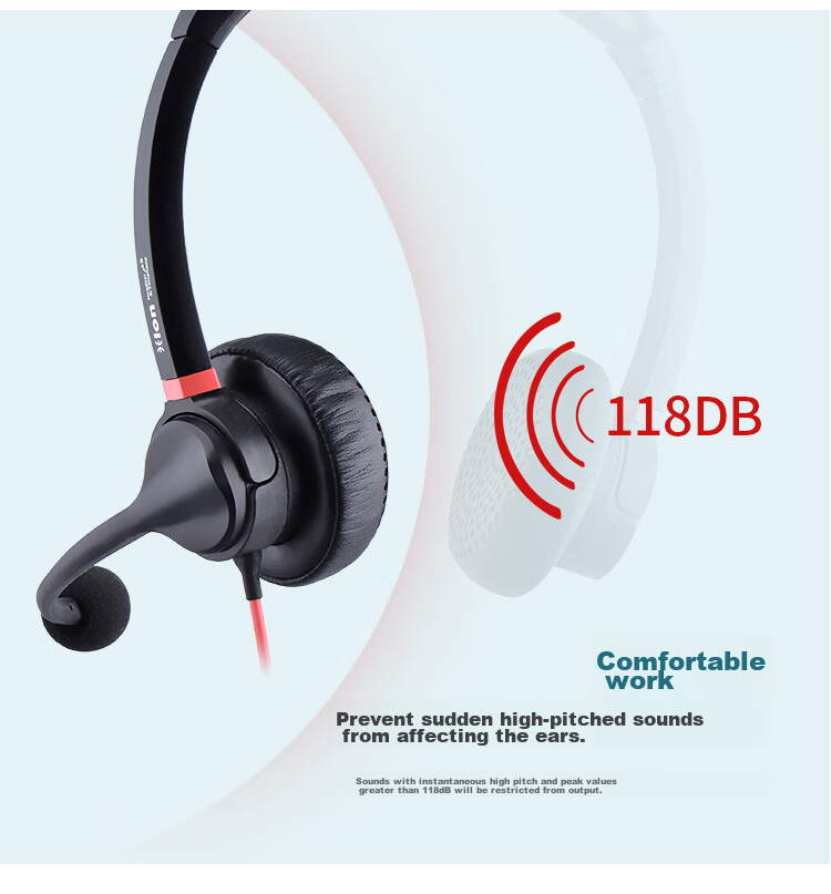HION H730D Headset, Dual-Ear Call Center Headphones, Dual-Microphone Smart Noise-Cancelling Customer Service Headset, Call Center Agent Computer Headset, Online Education Training, Telemarketing Headset - USB 15