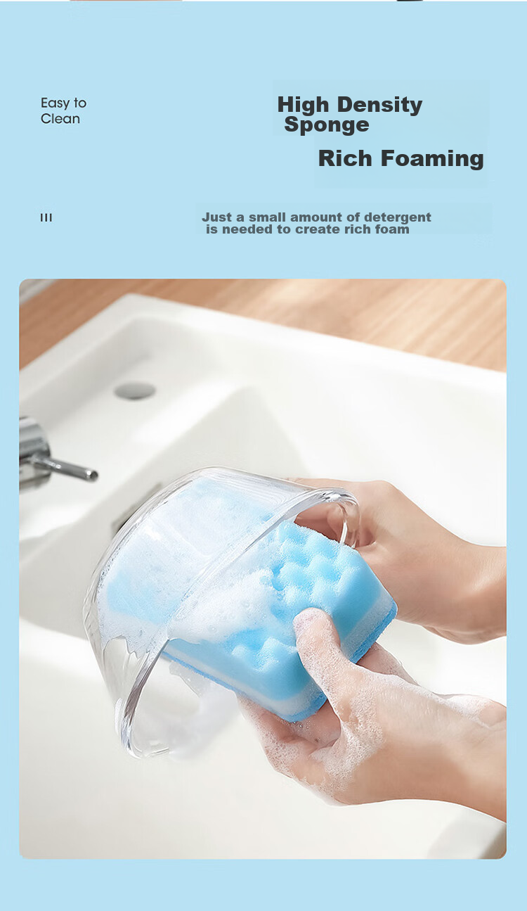 MARYYA Antibacterial Dish Scrubber, 15 Pieces, Kitchen Sponge, Dish Cleaning Cloth, Absorbent, Thickened, Oil-Removing, Wavy Sponge 7